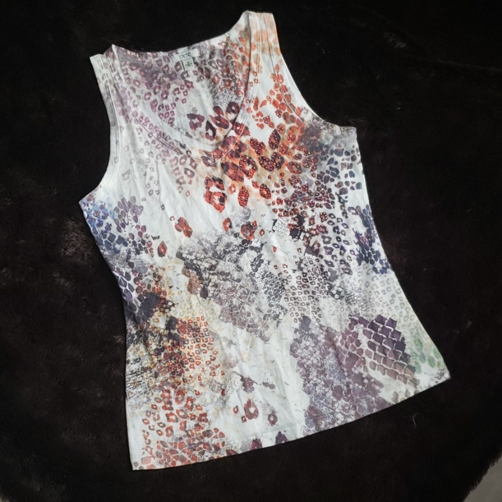 Fun animal print tank with embellishments